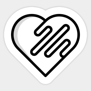 Heart Black And White Sticker